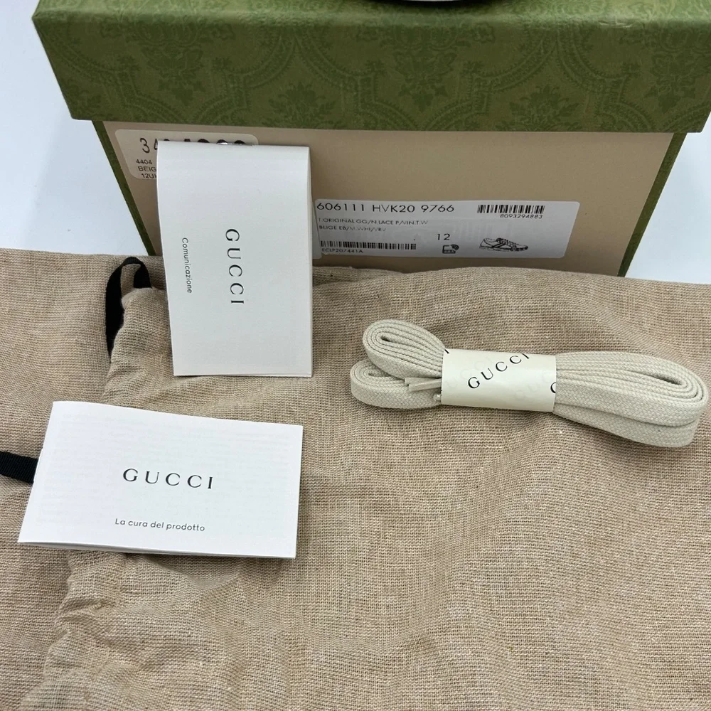 Men’s Gucci tennis 1977 low top sneakers size 12 fits 12.5 US made in Italy